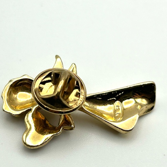 Vintage Signed Guardian Angel Christmas Brooch Pin With Rhinestone Heart - Picture 5 of 6